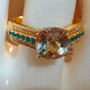 Green Alexandrite PAJ 14k over 925 Ring SZ 7.25 NWT